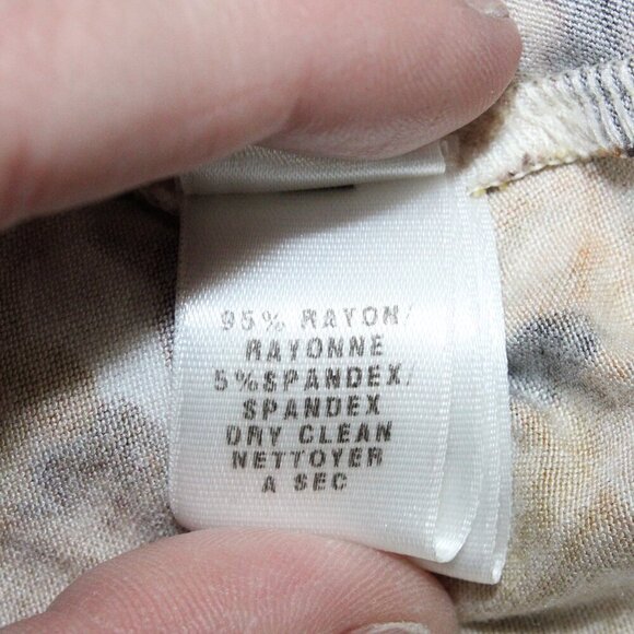 St. John Knits Size Small Short Sleeve Shirt Yellow Brown Cream - Picture 5 of 5